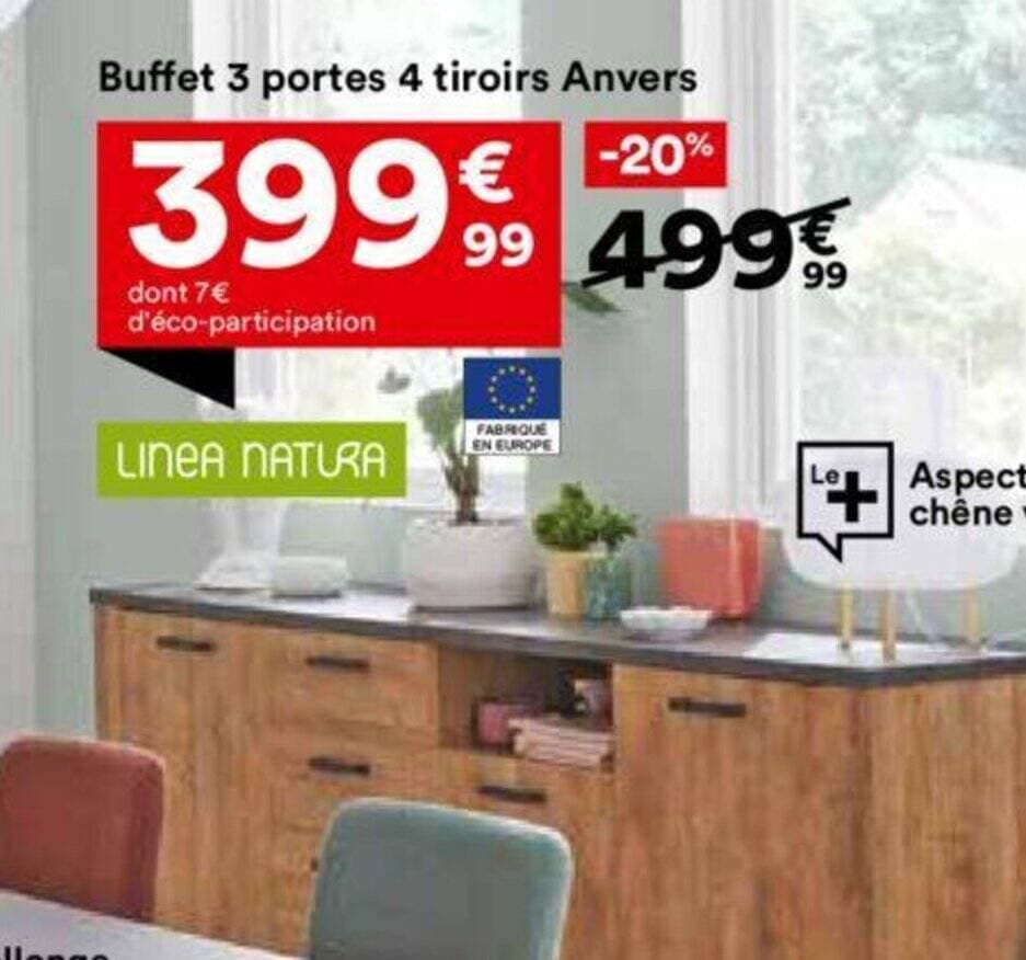 Buffet 3 portes 4 tiroirs Anvers
