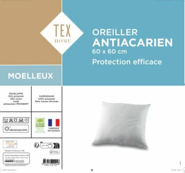 TEX HOME Oreiller Anti-acarien