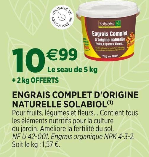 SOLABIOL ENGRAIS COMPLET D’ORIGINE NATURELLE(1)