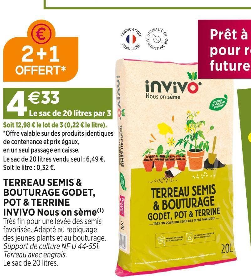 INVIVO Nous on sème TERREAU SEMIS & BOUTURAGE GODET, POT & TERRINE(1)
