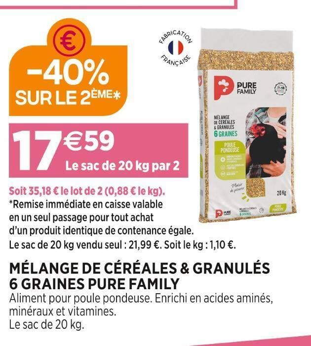 PURE FAMILY MÉLANGE DE CÉRÉALES & GRANULÉS 6 GRAINES