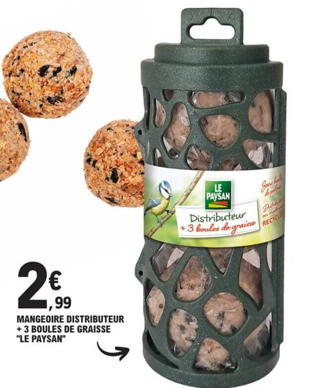 MANGEOIRE DISTRIBUTEUR + 3 BOULES DE GRAISSE "LE PAYSAN"