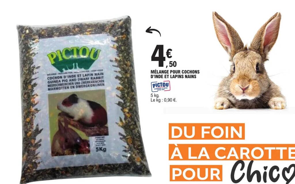 MÉLANGE POUR COCHONS D'INDE ET LAPINS NAINS