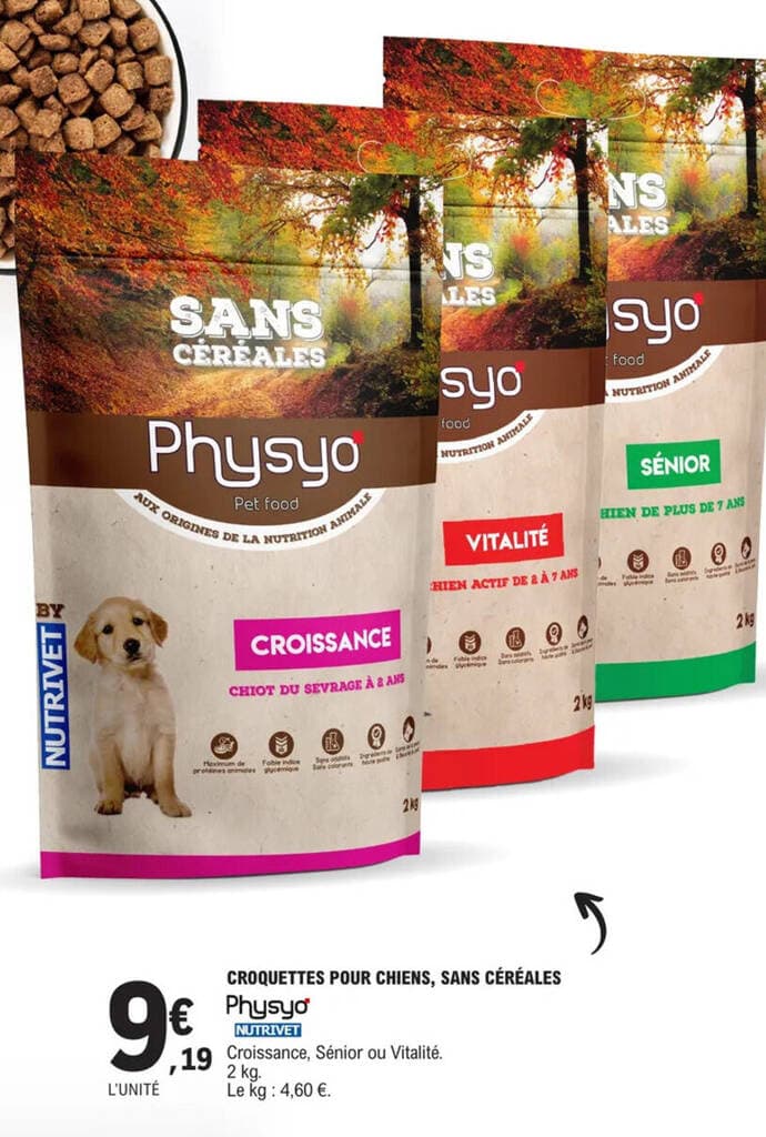 CROQUETTES POUR CHIENS, SANS CÉRÉALES