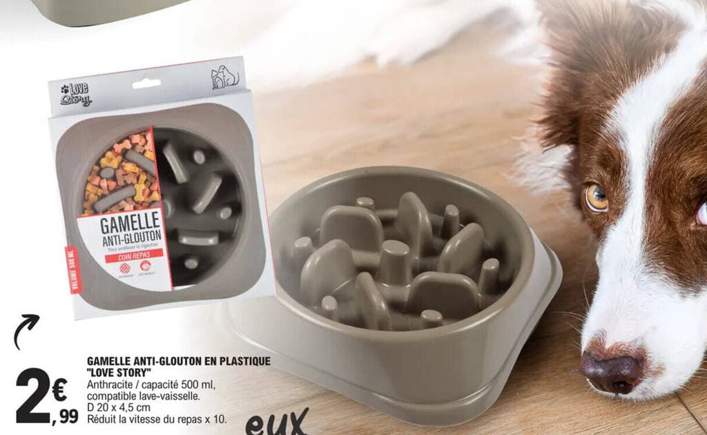 GAMELLE ANTI-GLOUTON EN PLASTIQUE "LOVE STORY"