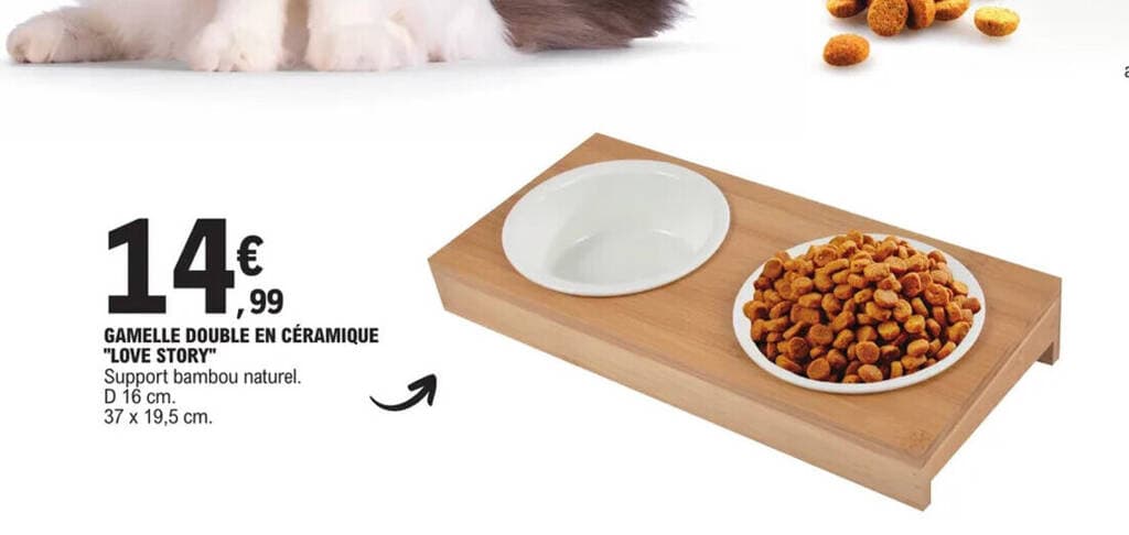 GAMELLE DOUBLE EN CÉRAMIQUE "LOVE STORY"