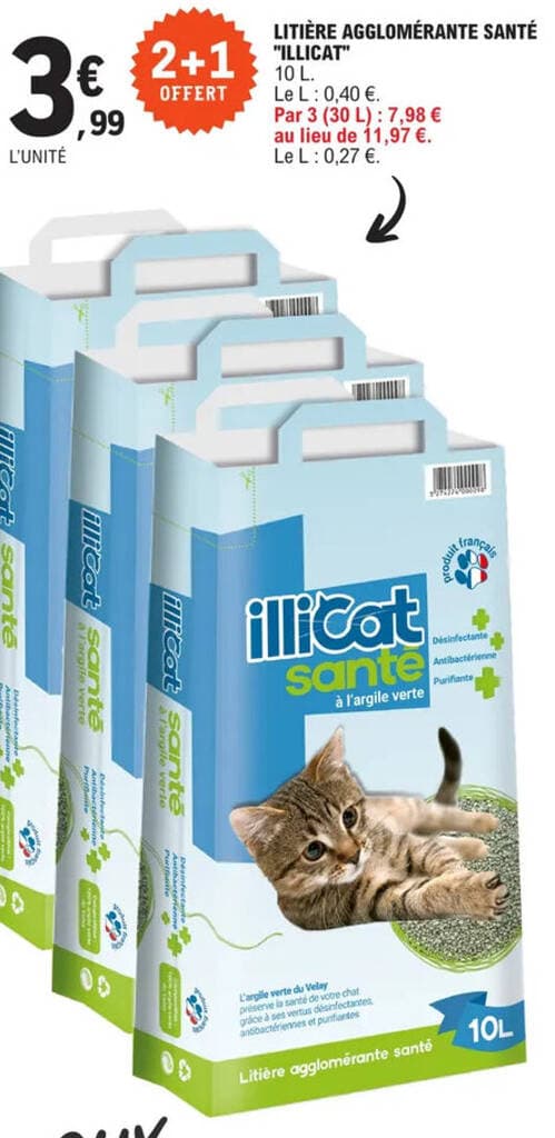 LITIÈRE AGGLOMÉRANTE SANTÉ "ILLICAT" 10 L.