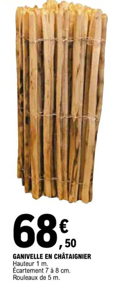 GANIVELLE EN CHÂTAIGNIER Hauteur 1 m.