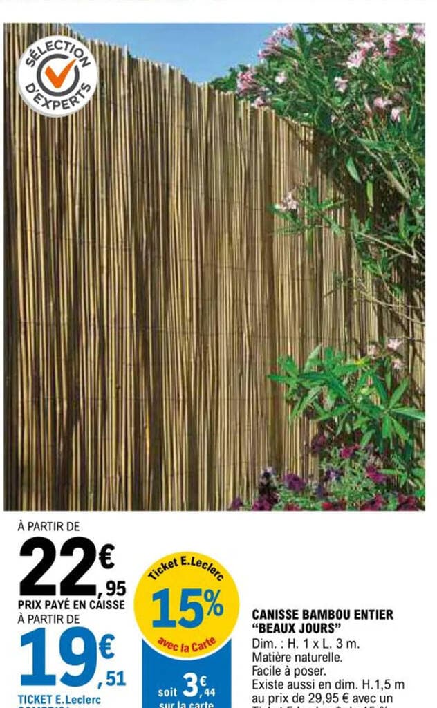 CANISSE BAMBOU ENTIER "BEAUX JOURS"