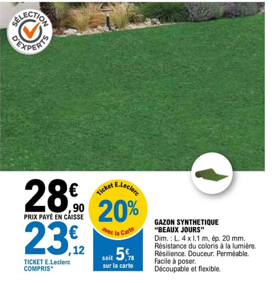 GAZON SYNTHETIQUE "BEAUX JOURS"