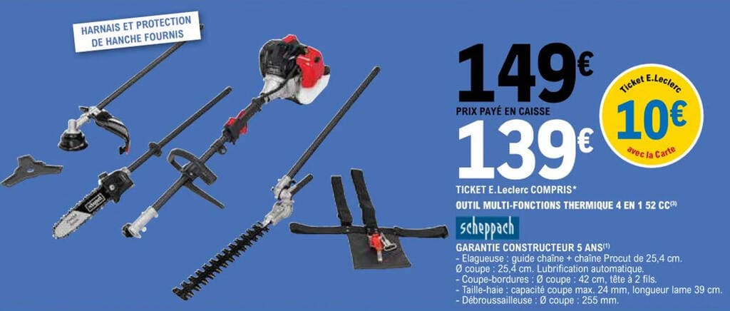 OUTIL MULTI-FONCTIONS THERMIQUE 4 EN 1 52 CC(³)