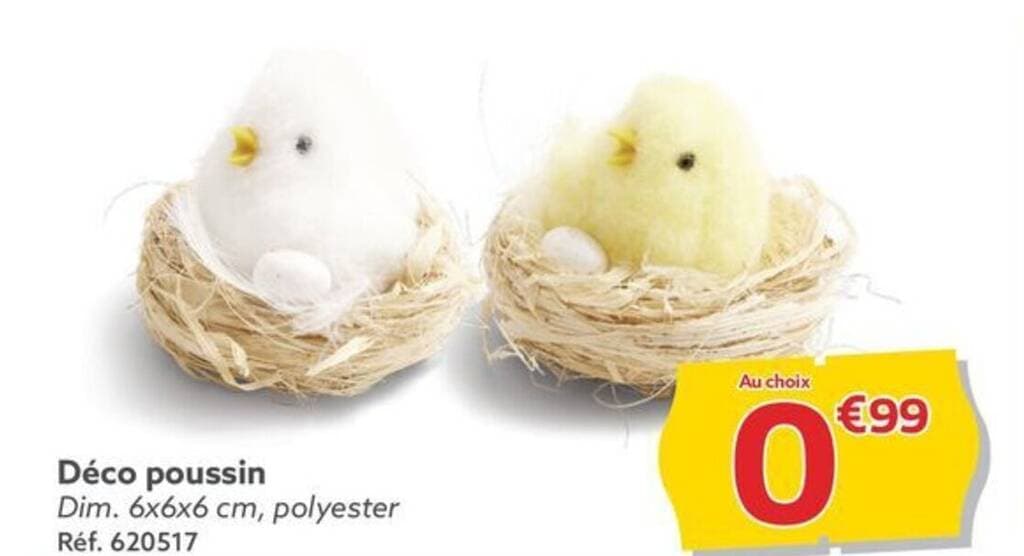 Déco poussin Dim. 6x6x6 cm, polyester Réf. 620517