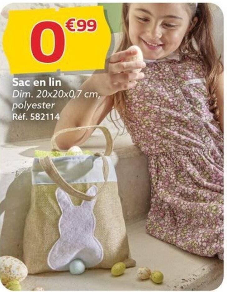 Sac en lin Dim. 20x20x0,7 cm, polyester