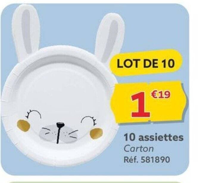 10 assiettes Carton