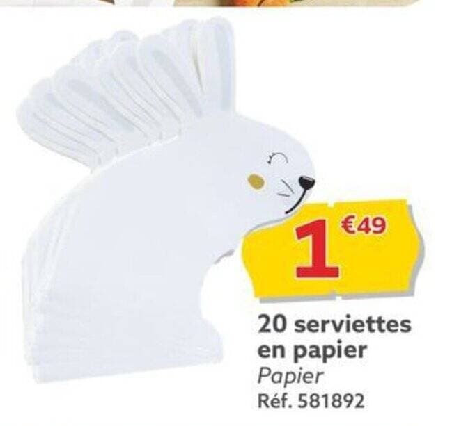 20 serviettes en papier Papier