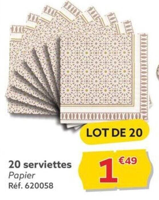 20 serviettes Papier Réf. 620058