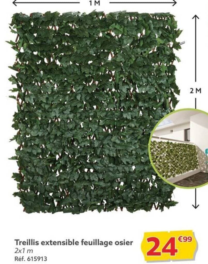 Treillis extensible feuillage osier