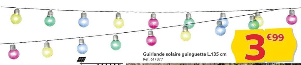 Guirlande solaire guinguette L.135 cm