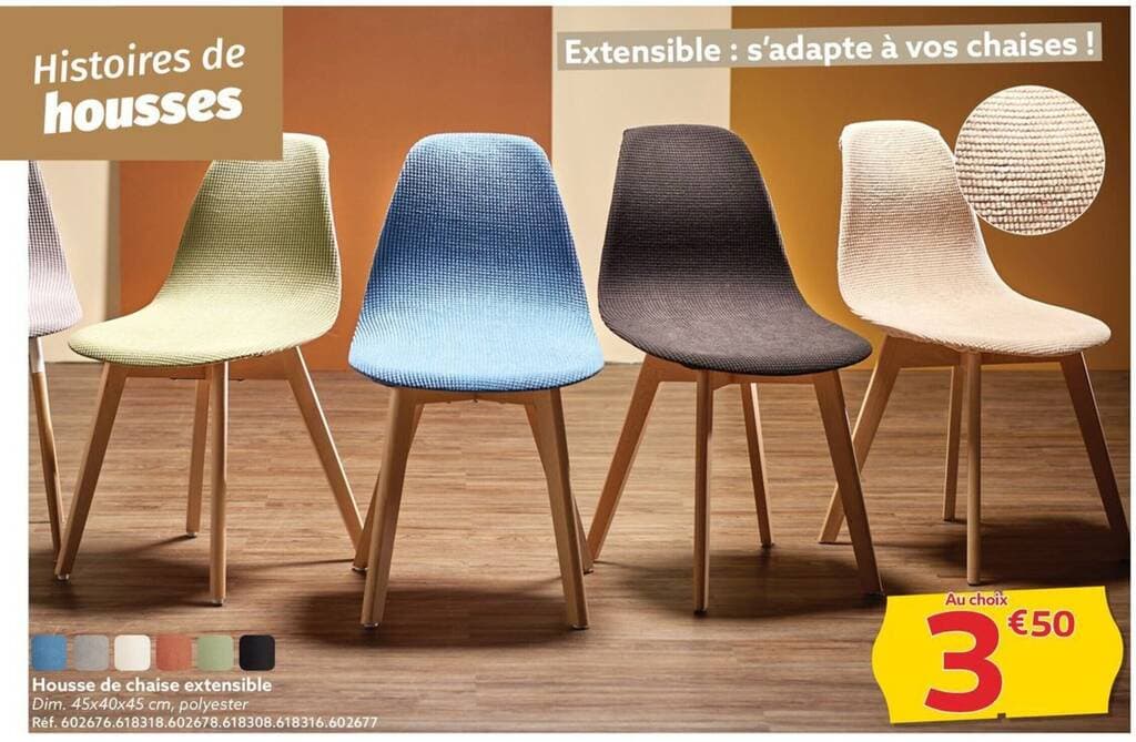 Housse de chaise extensible Dim. 45x40x45 cm, polyester