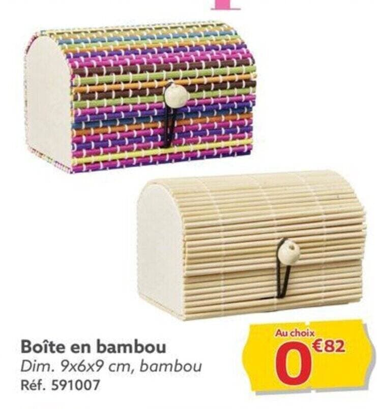 Boîte en bambou Dim. 9x6x9 cm, bambou Réf. 591007