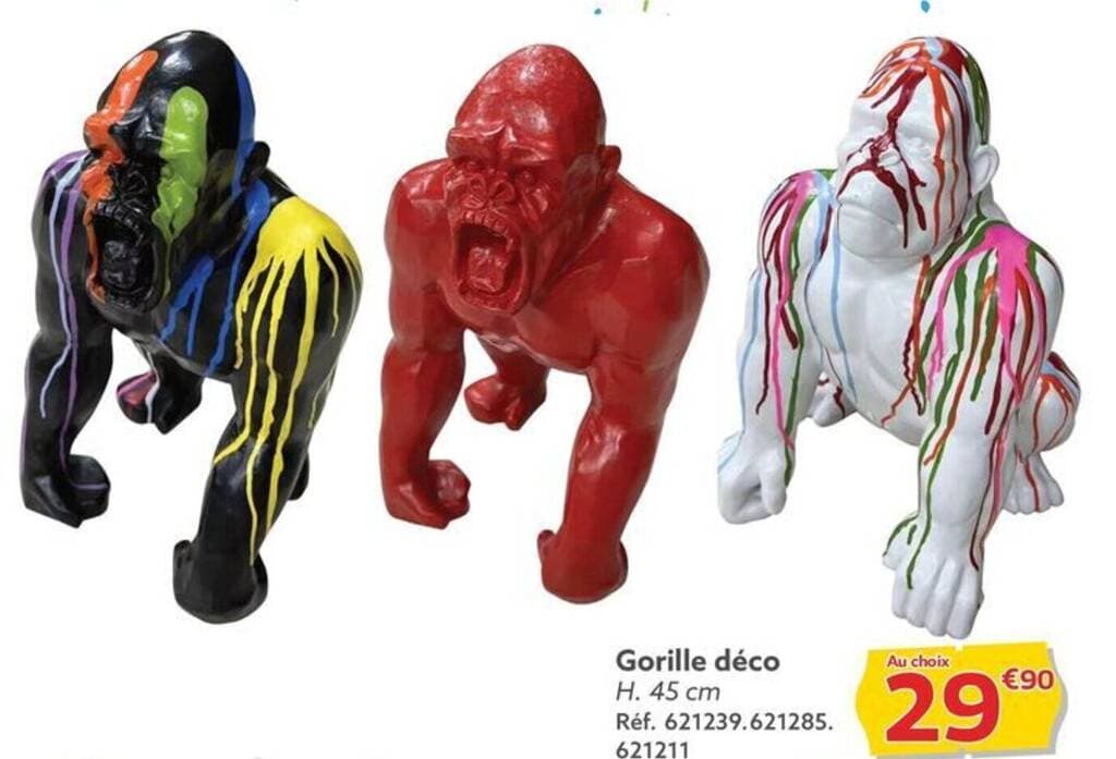 Gorille déco H. 45 cm