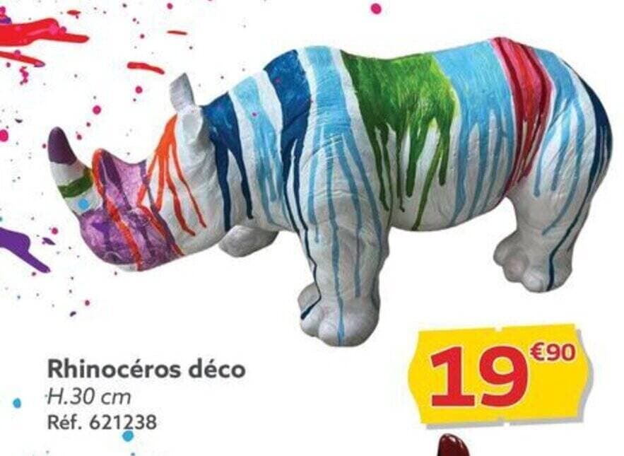 Rhinocéros déco H.30 cm Réf. 621238