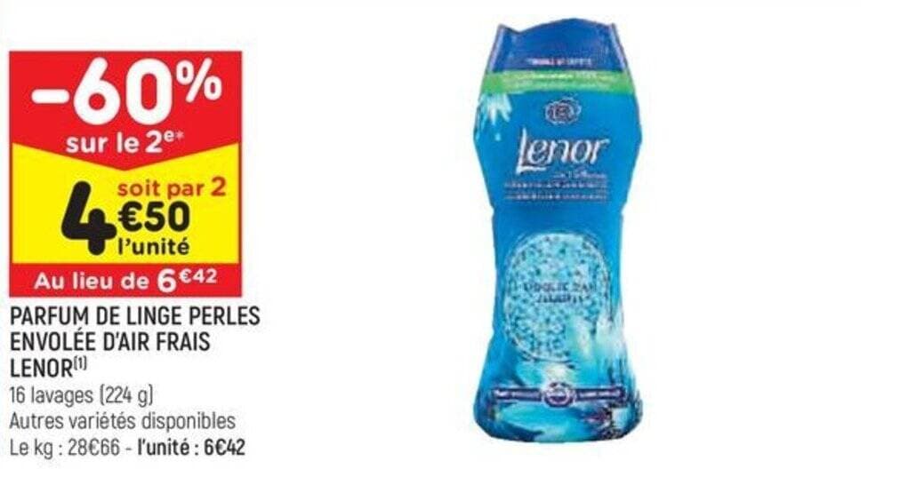 PARFUM DE LINGE PERLES ENVOLÉE D'AIR FRAIS LENOR¹