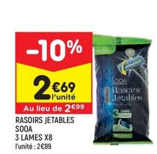 RASOIRS JETABLES SOOA 3 LAMES X8