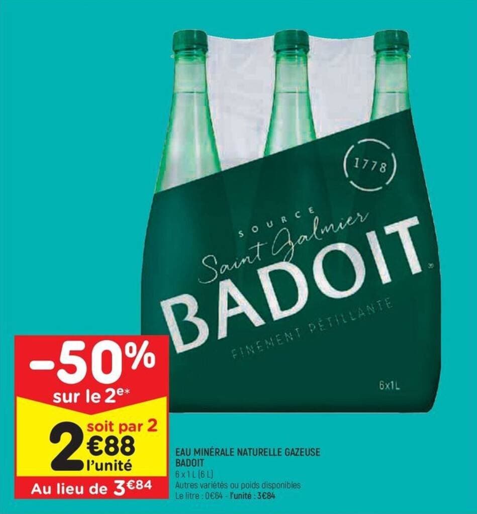 EAU MINÉRALE NATURELLE GAZEUSE BADOIT