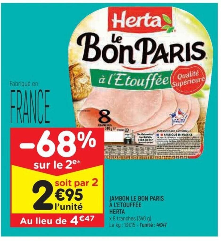JAMBON LE BON PARIS À L'ETOUFFÉE HERTA