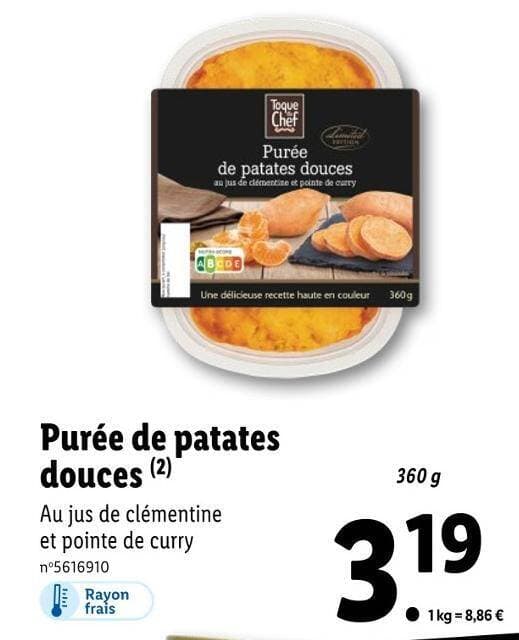 Purée de patates douces