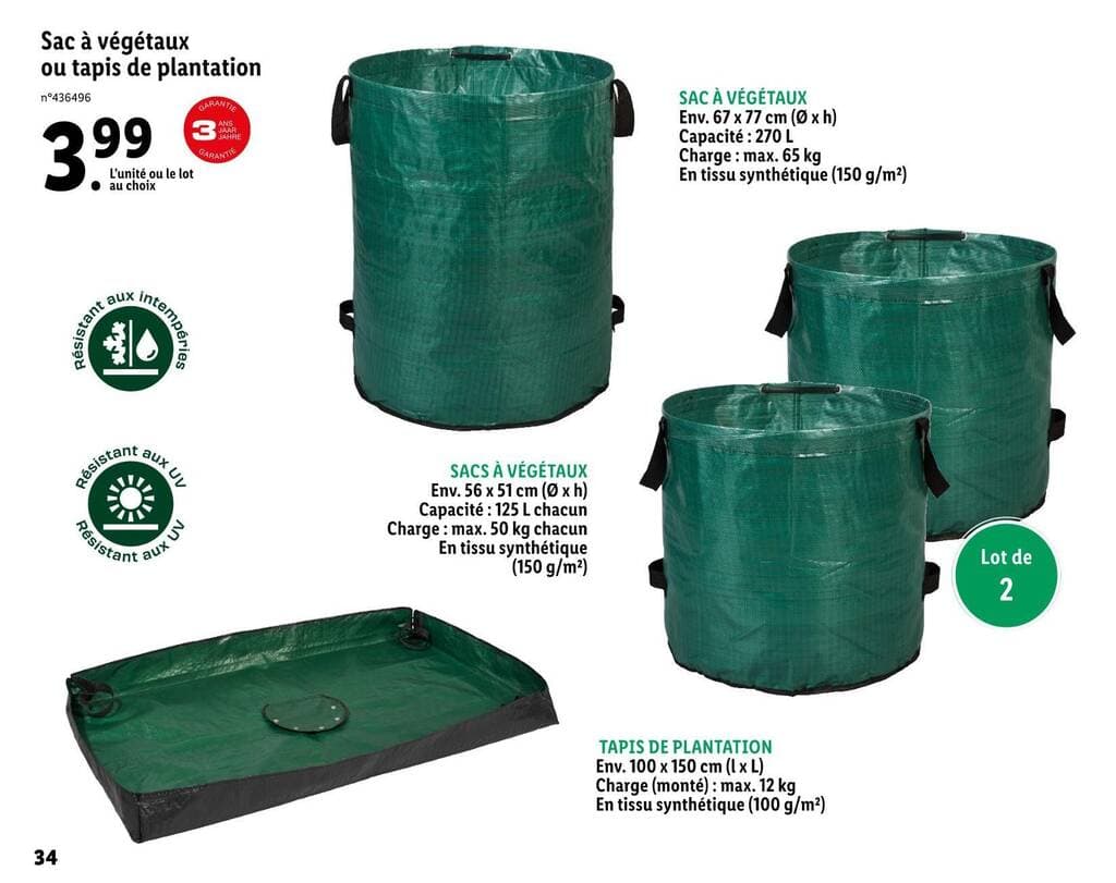PARKSIDE Sac à végétaux ou tapis de plantation