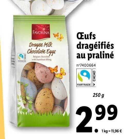 FAVORINA Œufs dragéifiés au praliné