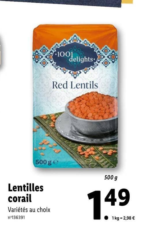 Lentilles corail