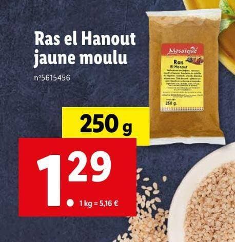 Mosaïque Ras el Hanout jaune moulu
