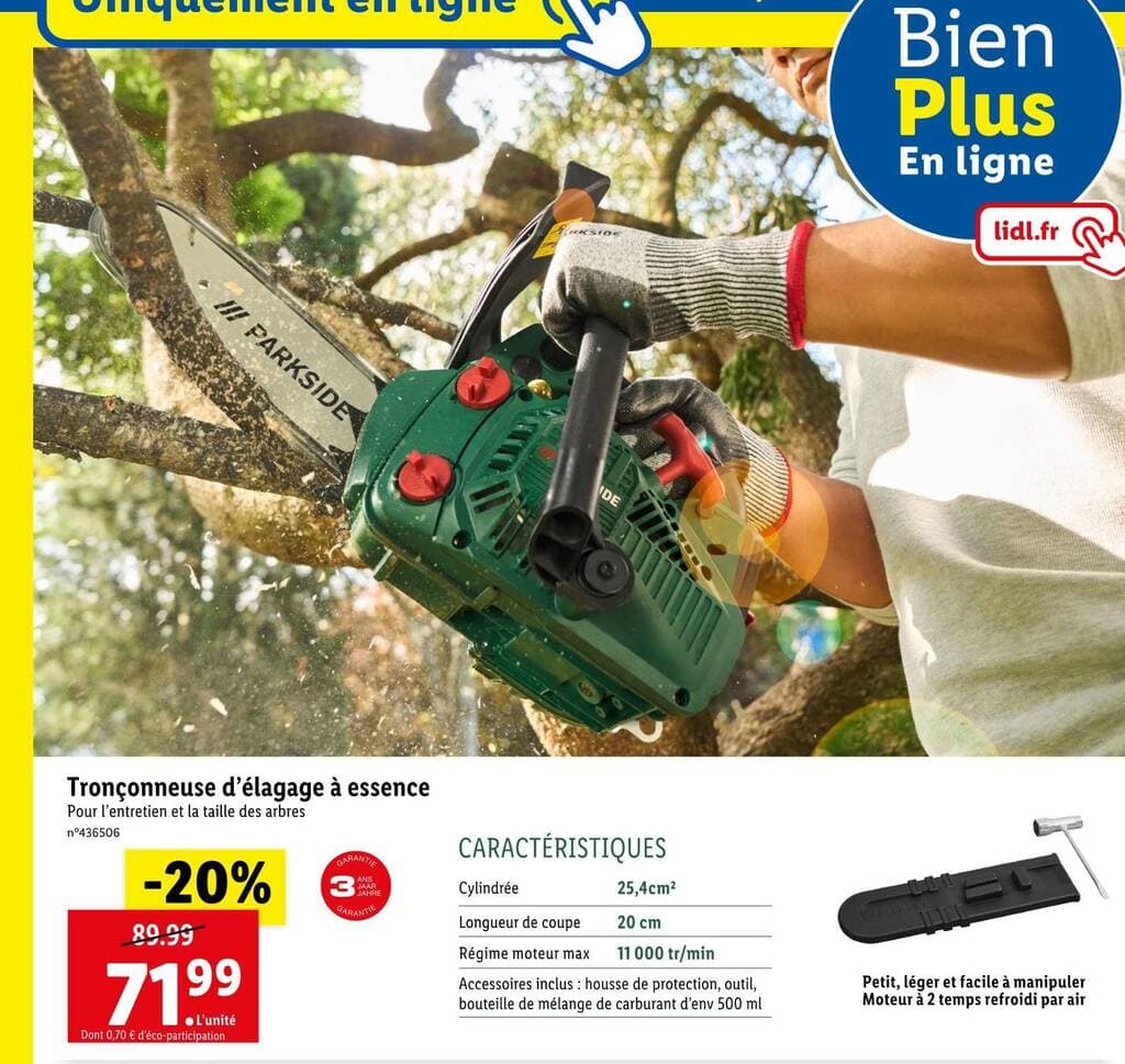 PARKSIDE Tronçonneuse d’élagage à essence