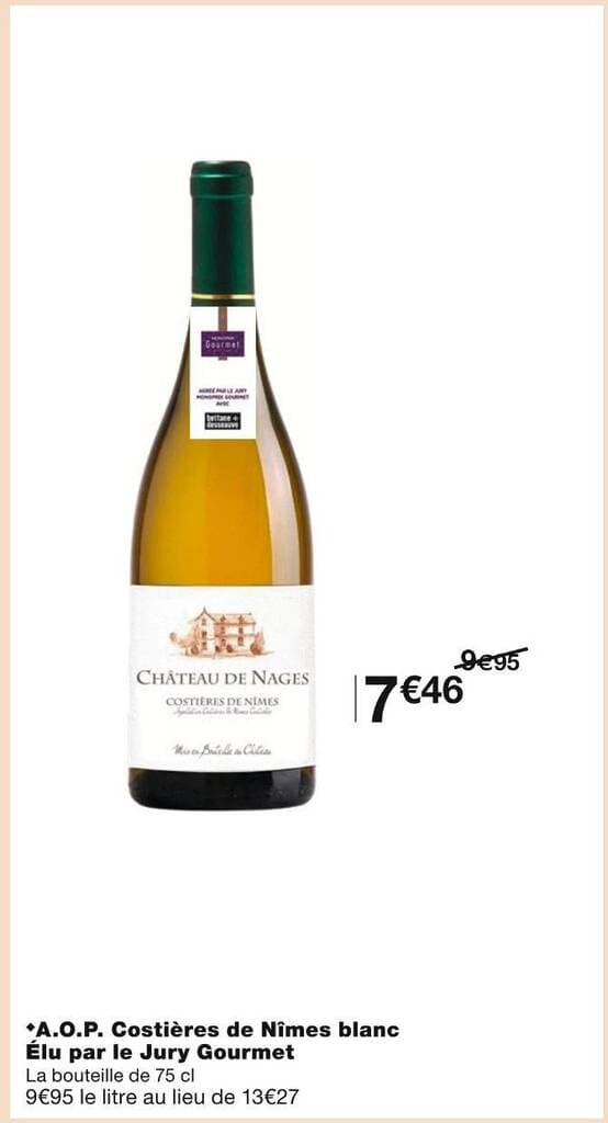A.O.P. Costières de Nîmes blanc Élu par le Jury Gourmet