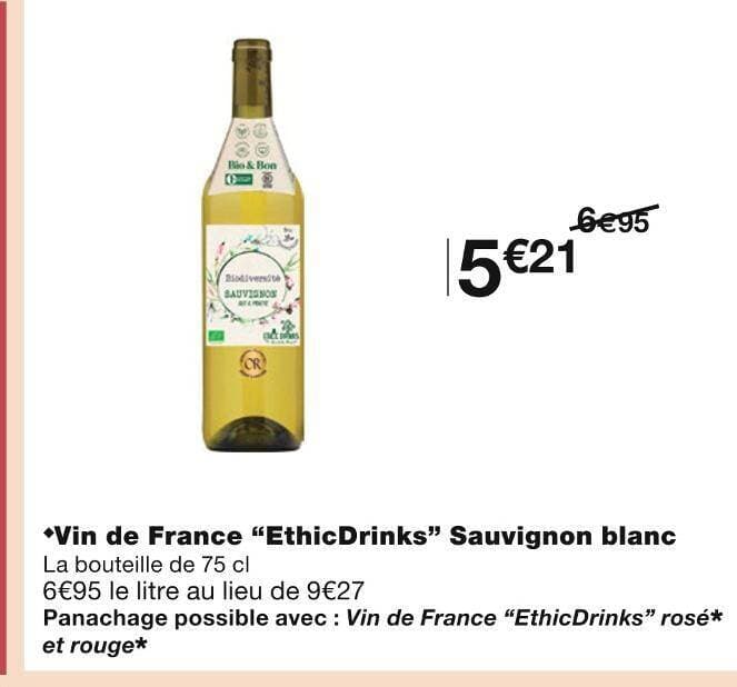 EthicDrinks Vin de France Sauvignon blanc