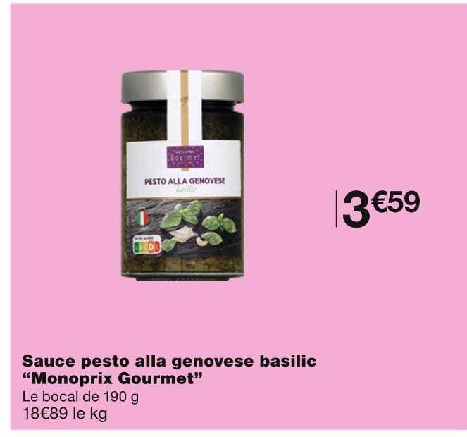 Monoprix Gourmet Sauce pesto alla genovese basilic