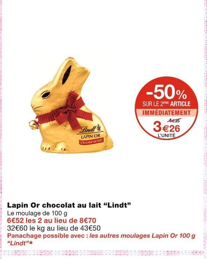 Lindt Lapin Or chocolat au lait