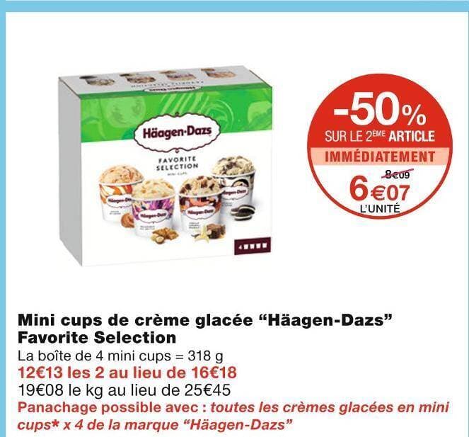 Häagen-Dazs Mini cups de crème glacée Favorite Selection
