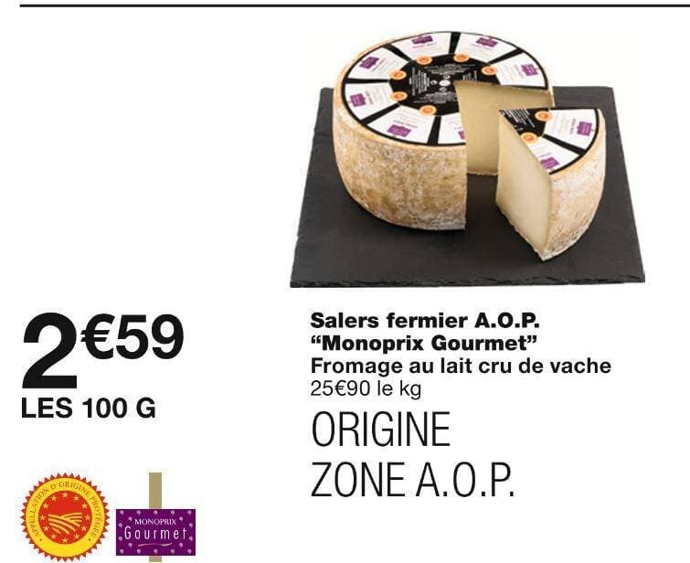 Monoprix Gourmet Salers fermier A.O.P