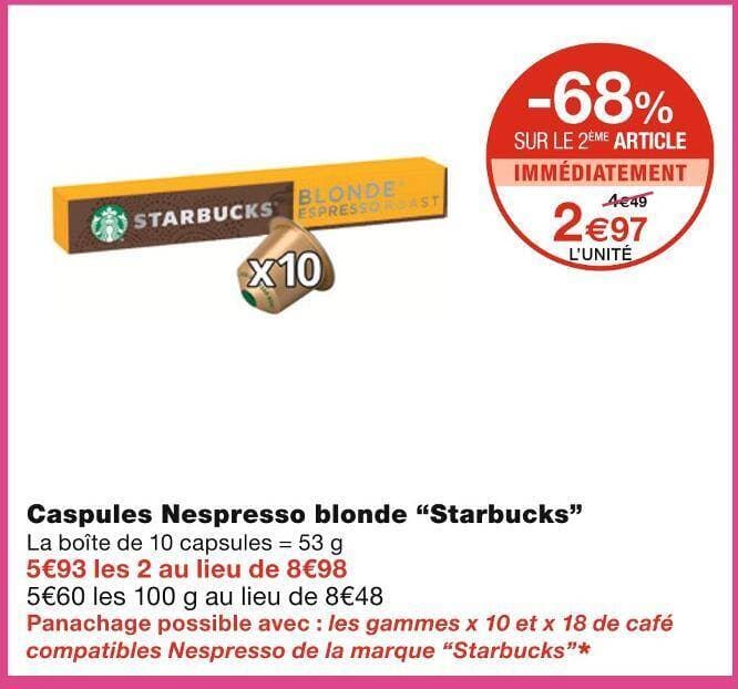 Starbucks Caspules Nespresso blonde