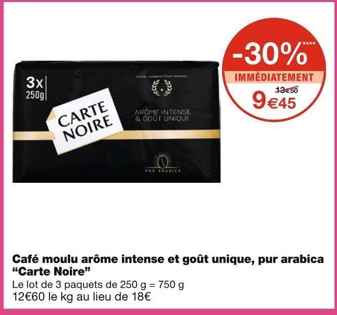Carte Noire Café moulu arôme intense et goût unique, pur arabica