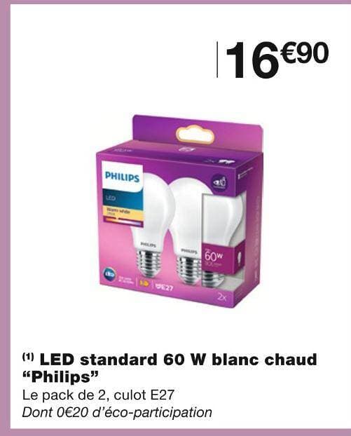 Philips LED standard 60 W blanc chaud