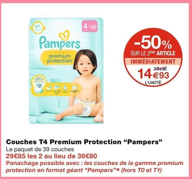 Pampers Couches T4 Premium Protection