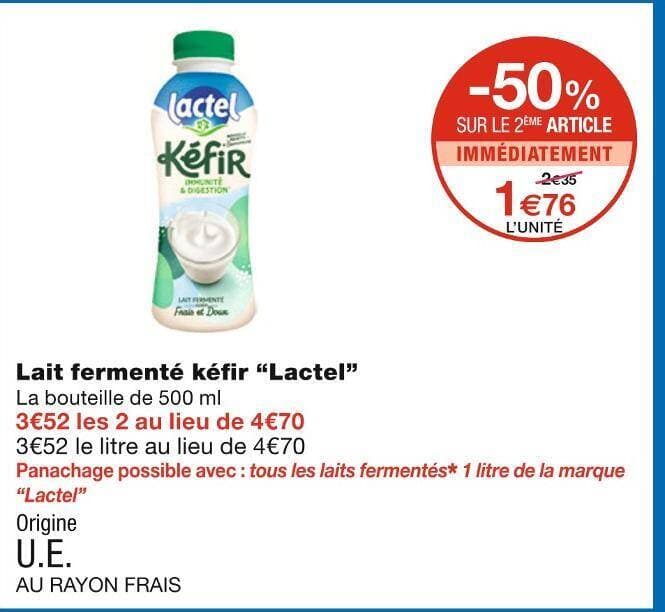 Lactel Lait fermenté kéfir