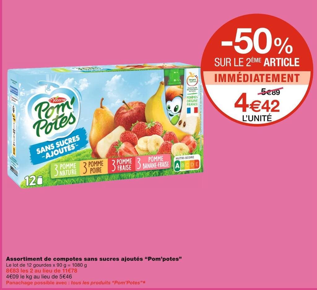 Pom’potes Assortiment de compotes sans sucres ajoutés