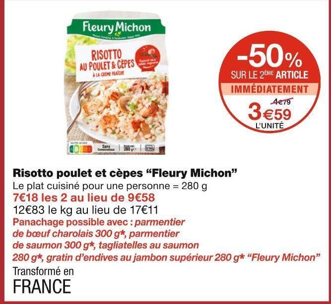 Fleury Michon Risotto poulet et cèpes
