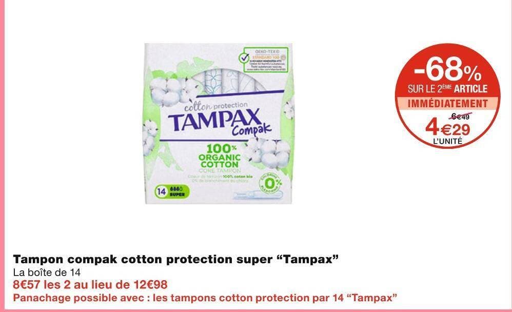Tampax Tampon compak cotton protection super